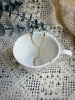 Seletti Kintsugi Фарфоровая кружка с цветком, размеры: 8,5х8,5х9 см, цвет - белый, красный, золотой