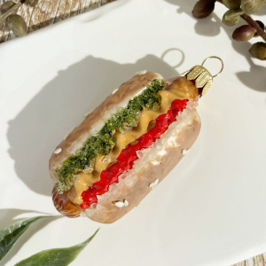 Silverado Стеклянная елочная игрушка Хот Дог, размеры: 3 × 2 × 6 см