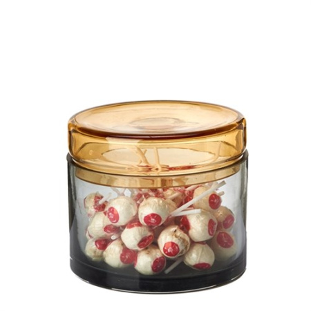 Pols Potten Caps and Jars Chic Набор стеклянных банок с крышками для хранения, цвет- серый, янтарный