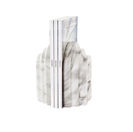 Goodwill Набор из 2-х мраморных держателей для книг, 20,5 см, белый/серый