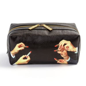 Seletti Toiletpaper Washbag Косметичка с рисунком Lipstick, размеры: 25,5х12,5х12 см, цвет - черный
