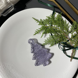 Гусь хрустальный Хрустальная фигурка Елочка, 6,4х10 см, цвет - сиреневый (ромбы)