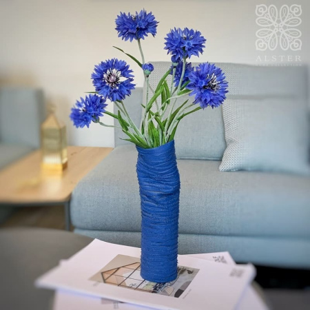 DAAN Design Кожаная ваза, 24 см, синий