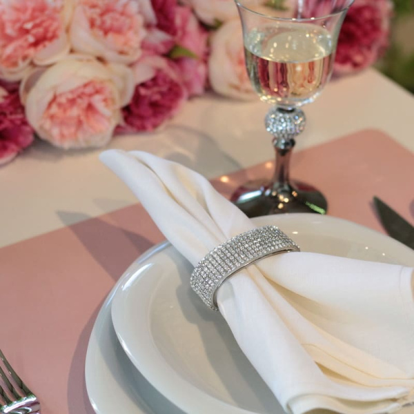 Sophie Villepigue Фарфоровое кольцо для салфетки с кристаллами Swarowski, 7х2х4 см, белый