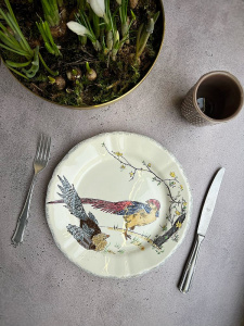 Gien Grands Oiseaux Обеденная тарелка с рисунком Faisans Dorés (Золотые фазаны), диаметр - 26,3 см