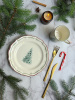Gien Filet Noel Десертная тарелка, диаметр - 23,2 см, цвет - белый, зеленый, красный