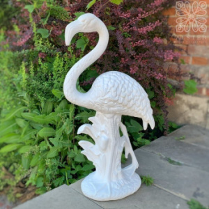 Abhika Статуэтка "Фламинго" из бисквитного фарфора, 85 см, белый матовый