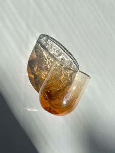 Seletti Diesel Cosmic Dinner Meteorite Стеклянный стакан, размеры: 8,5х8,5х10 см, цвет - янтарный