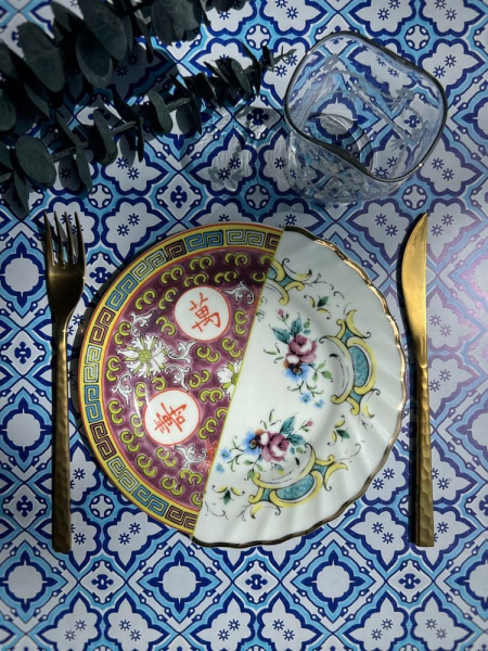 Seletti Hybrid Десертная тарелка Eudossia, диаметр - 20 см, цвет - белый, сиреневый