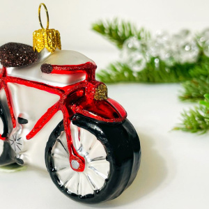 Impuls Стеклянная елочная игрушка Велосипед, размер - 8 см