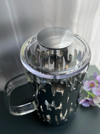 Alessi Barkoffee Заварочный чайник или кофейник с прессом, объем - 720 мл, цвет - полированная сталь