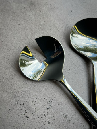 Alessi Dressed Набор для салата с рельефным узором на задней поверхности ручки, нержавеющая сталь