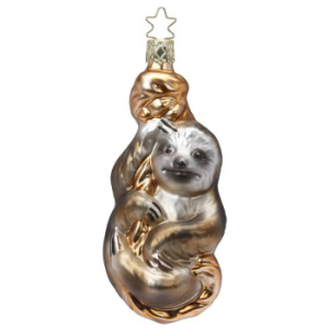 Inge Glas Стеклянная елочная игрушка Ленивец, размер - 11,5 см