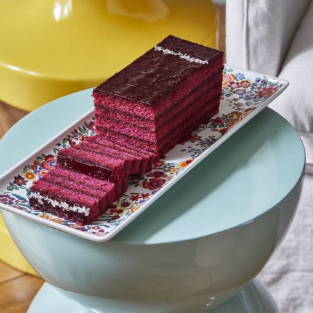 Gien Poesie Прямоугольная тарелка для кекса, размеры: 36х15,5 см, разноцветный