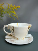 Seletti Kintsugi Фарфоровая чайная пара, цвет - белый, золотой