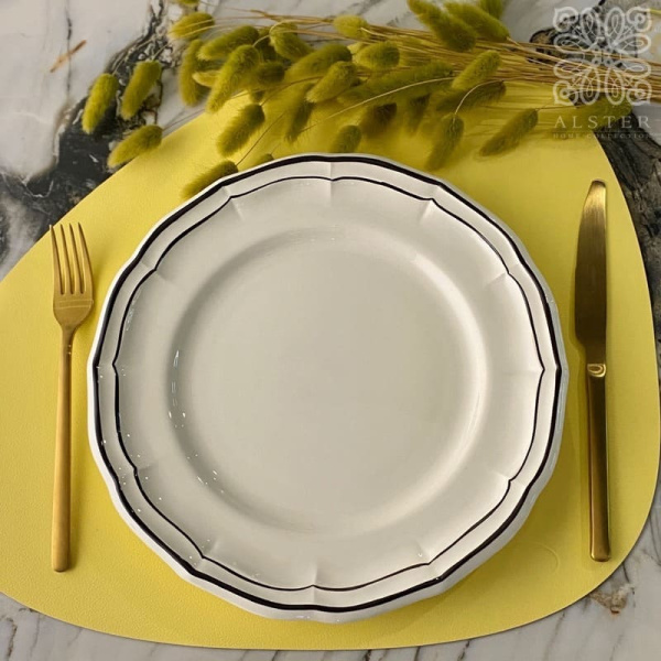 Gien Filet Manganese Тарелка для основного блюда, диаметр - 26 см, цвет - белый с черным кантом