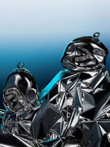 Чуть Чуда Набор стелкянных елочных игрушек ручной работы 