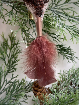 Inge Glas Стеклянная елочная игрушка Удод, размер - 11 см