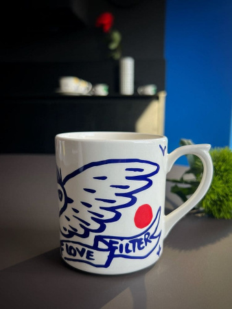 Gien L'Archipel Sentimental Кружка с рисунком Oiseau (Птица), объем - 255 мл, высота - 9,5 см