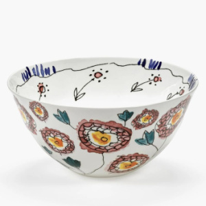 Serax Marni Midnight Flowers Салатник с рисунком Anemone Milk MF, диаметр - 25 см, объем - 2,5 л