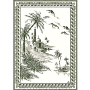 Gien Les Depareillees Кухонное полотенце Вид на Восток, размеры: 50х70 см, цвет - белый, зеленый