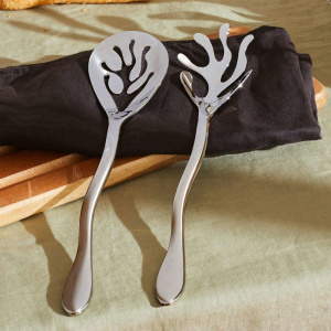 Alessi Mediterraneo Набор из 2 сервировочных ложек для салата, длина - 27,5 см, нержавеющая сталь