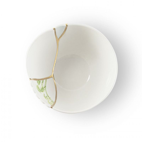 Seletti Kintsugi Пиала, 11,5 см, белый/зеленый