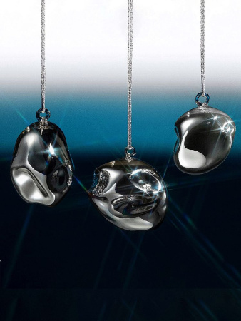 Чуть Чуда Набор стелкянных елочных игрушек ручной работы 