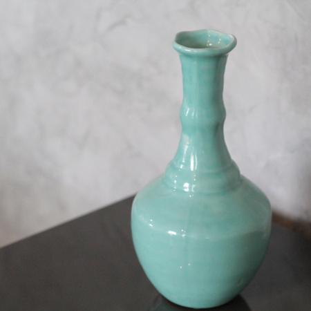 Sia Athens Керамическая ваза, 12х12х27 см, бирюзовый