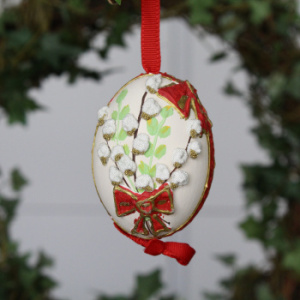 Peter Priess Пасхальное куриное яйцо с объемным рисунком "Верба"