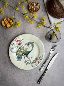 Gien Grands Oiseaux Десертная тарелка с рисунком Cacatoès (Какаду), диаметр - 26,3 см