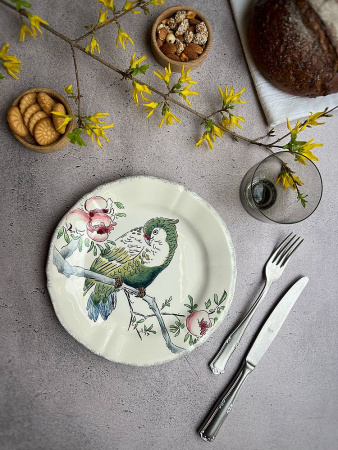 Gien Grands Oiseaux Десертная тарелка с рисунком Cacatoès (Какаду), диаметр - 26,3 см