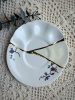 Seletti Kintsugi Фарфоровая чайная пара с цветами, цвет - белый, золотой