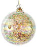 ShiShi Стеклянная елочная игрушка Шар с пайетками внутри, диаметр - 10 см, разноцветный