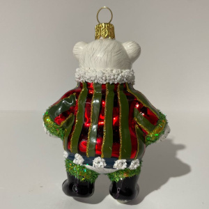 Mysteria Стеклянная елочная игрушка Плюшевый медвежонок, размеры: 6,5х3,5х9,5h см