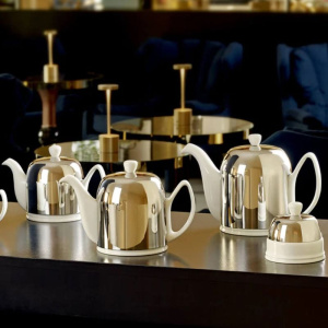 Degrenne Salam Заварочный чайник, объем - 1 л, цвет - белый, крышка - хром глянцевый