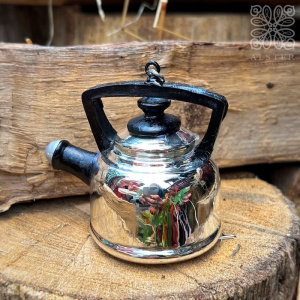 Inge Glas Magic Стеклянная елочная игрушка Чайник, высота - 6,5 см, цвет - серебряный