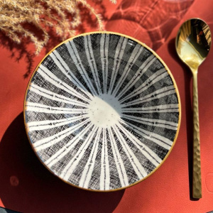 Pomax ALTO Фарфоровая пиала (тип - 2), диаметр - 15,5 см, высота - 7 см, цвет - белый, черный