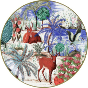 Gien Jardin du Palais Тарелка для канапе с рисунком Antilope (Антилопа), диаметр - 17 см