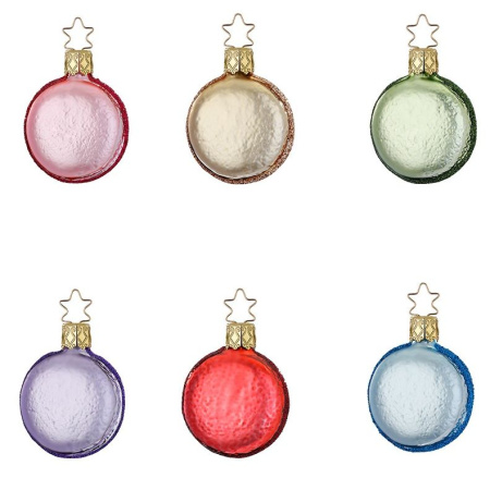 Inge Glas Стеклянная елочная игрушка Голубой макарон, 5,5 см