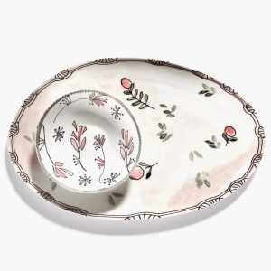 Serax Marni Midnight Flowers Овальный поднос с рисунком Mirtillo Nude MF, размеры: 35х22,5х2,1 см