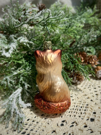 Inge Glas Стеклянная елочная игрушка Лиса, размер - 10 см, коричневый