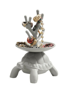 Qeeboo Turtle Керамическая подставка для украшений, размеры: 29x26x22 см, цвет - серый матовый