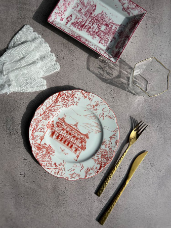 Bernardaud Tout Paris Десертная тарелка, диаметр - 21 см, цвет - белый, красный