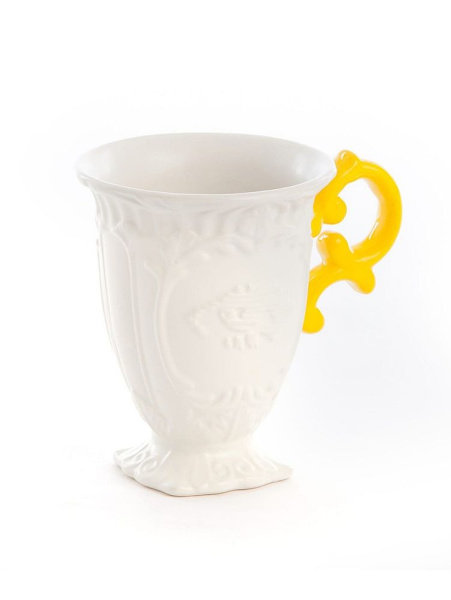 Seletti I-Wares Фарфоровая кружка, размеры: 10х10х11,5h см, цвет - белый, желтый