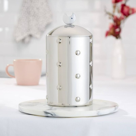 Alessi Kalisto 1 Металлическая емкость для хранения сыпучих продуктов, размеры: 11х11х21h см, сталь