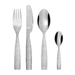Alessi Dressed Набор столовых приборов на 6 персон из 24 предметов с узором, нержавеющая сталь