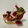 Impuls Стеклянная елочная игрушка Дед Мороз в санях, размер - 13 см, цвет - красный