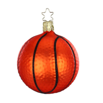 Inge Glas Стеклянная елочная игрушка Баскетбольный мяч, размер - 7,5 см