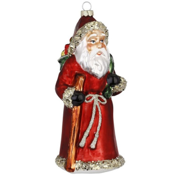 Inge Glas Magic Стеклянная елочная игрушка Дед Мороз, высота - 14 см